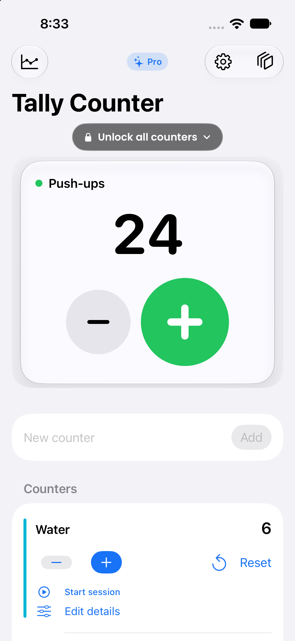 iPhone app · Big tap counter